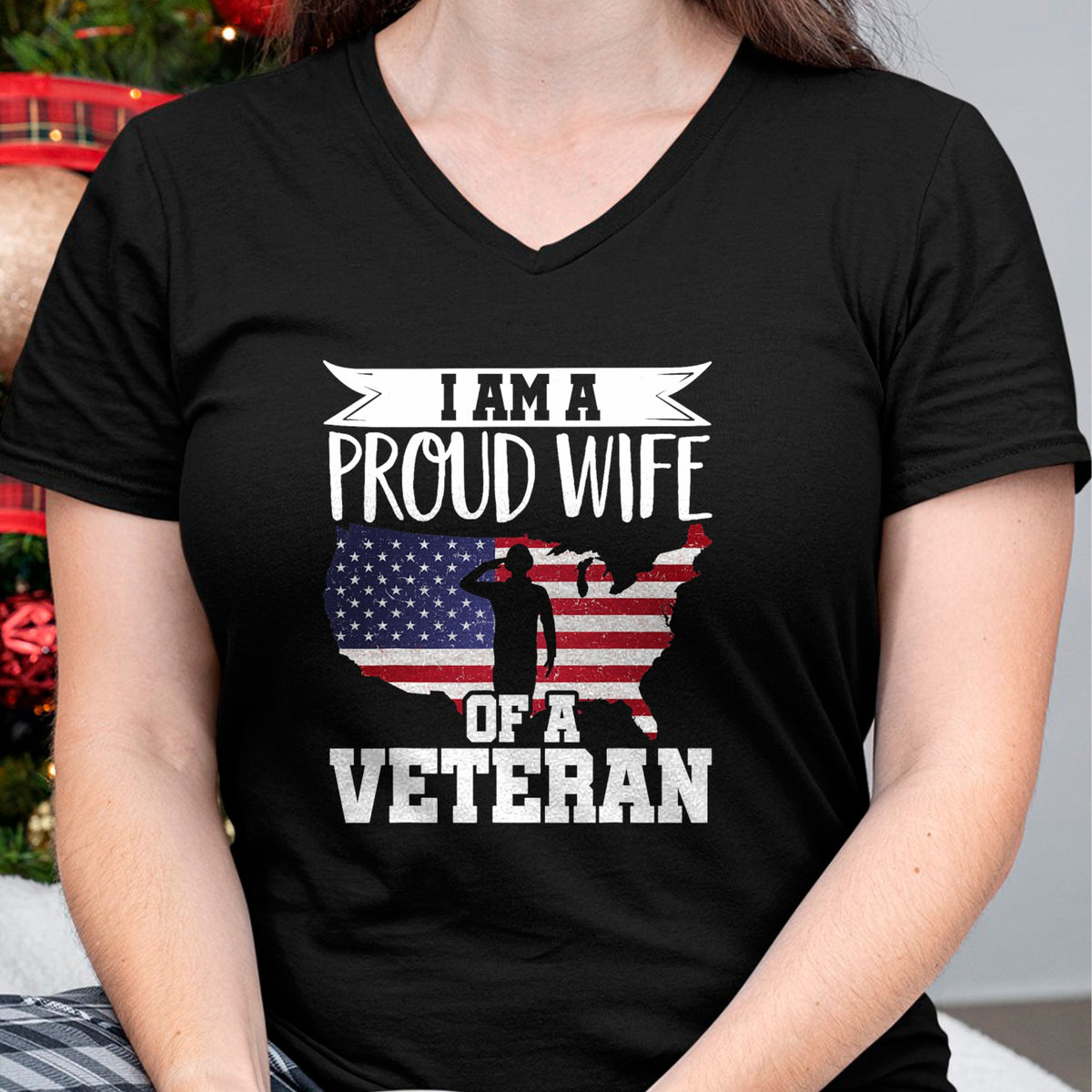 Best Wife Shirt, Wife and Husband Unisex T-Shirt/Hoodie/Sweatshirt HLT00 - Gift for wife T shirt, lucky wife   Proud Wife Of Veteran Nothing Scares Patriotic Veterans Day T-Sh
