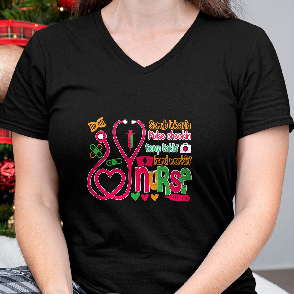 Funny Nurse Shirt, Nurse Unisex T-Shirt/Hoodie/Sweatshirt HLT00 - Nurse 365 Scrubs Wearing Temp Taking Hard Working Nurse T-Shirt