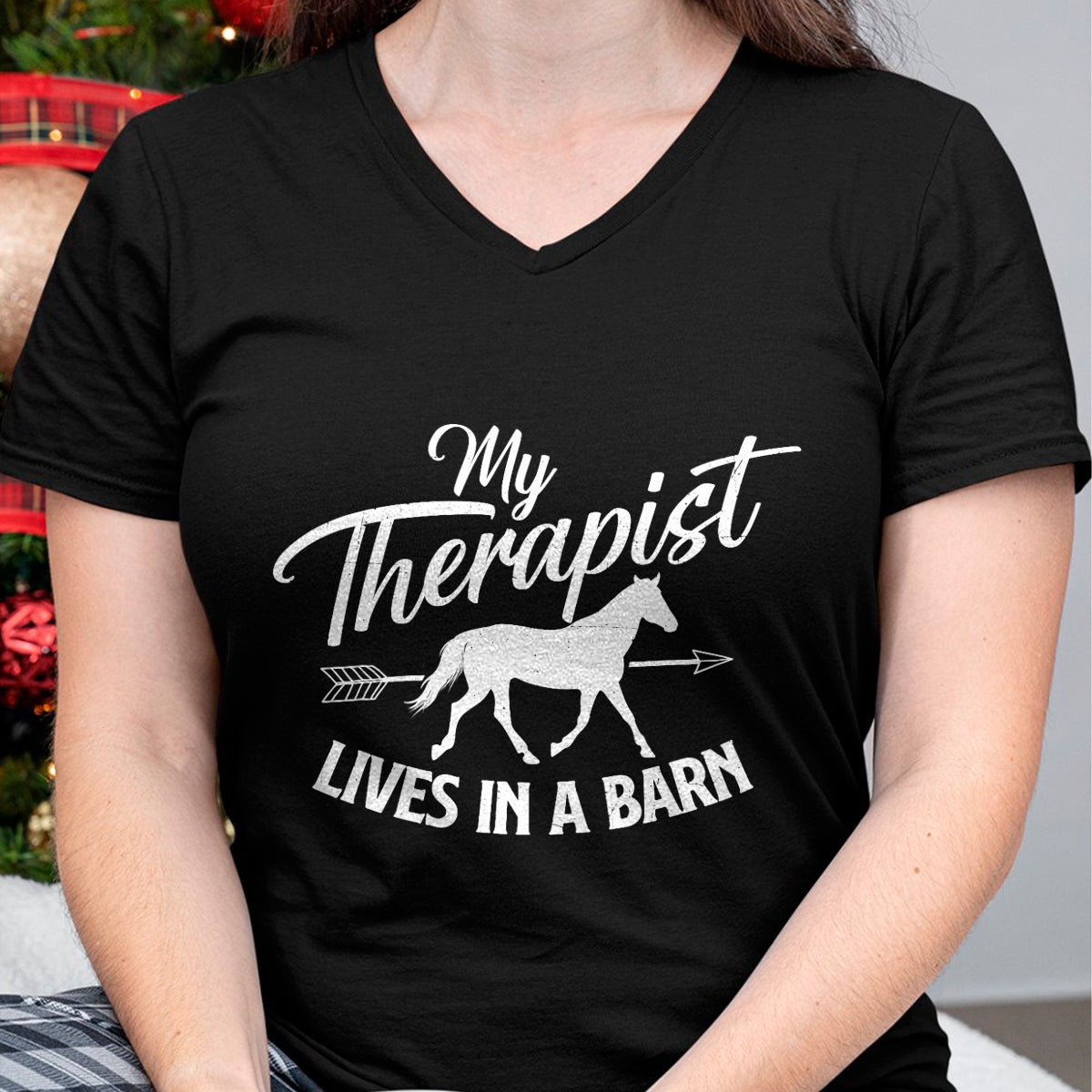 Best Horse Lover Shirt , Funny Horse UnisexT-Shirt/Hoodie/Sweatshirt HLT00 - My Therapist Lives In A Barn - Horse Lover Horseback Riding T-Shirt