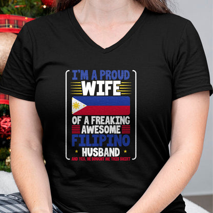 Best Wife Shirt, Wife and Husband Unisex T-Shirt/Hoodie/Sweatshirt HLT00 - Wedding Gift Proud Wife Freaking Awesome Filipino Husband T-Shirt
