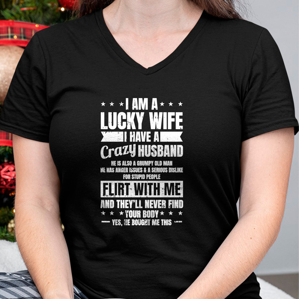 Best Wife Shirt, Wife and Husband Unisex T-Shirt/Hoodie/Sweatshirt HLT00 - Gift for wife T shirt, lucky wife   I Am A Lucky Wife Fathers Day Funny Sarcastic Women Pullover Hoo (1)
