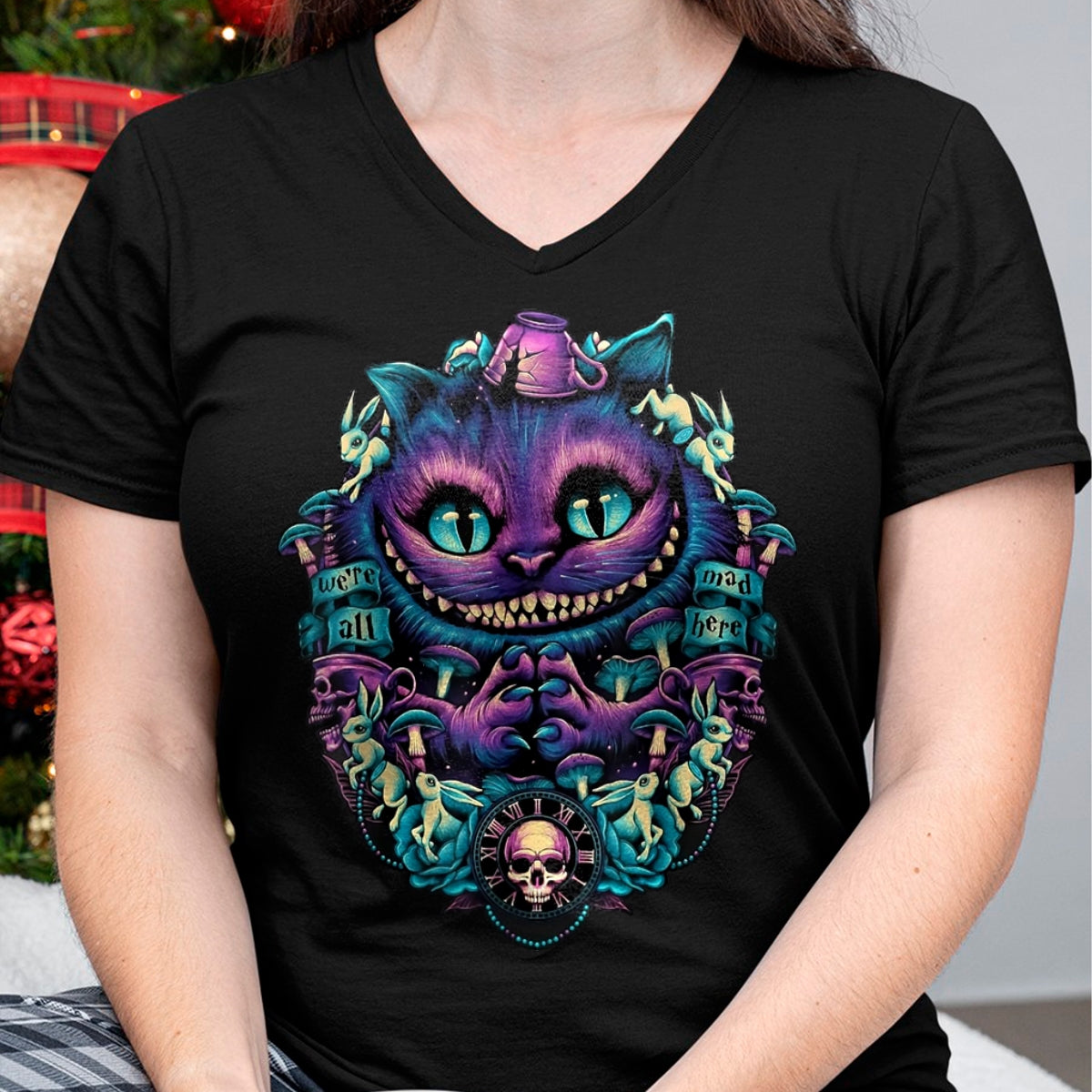 Cat Love Shirt, Funny Cat Lover Gift UnisexT-Shirt/Hoodie/Sweatshirt HLT00 - Cheshire Cat Shirt Alice in Wonderland Graphic T-Shirt, Women, Purple, XX-Large