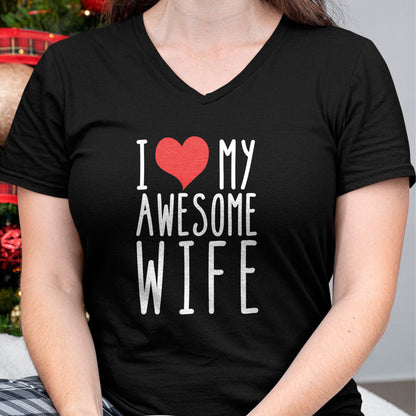 Best Wife Shirt, Wife and Husband Unisex T-Shirt/Hoodie/Sweatshirt HLT00 - Husband Birthday Gifts - I Love My Awesome Wife Long Sleeve T-Shirt