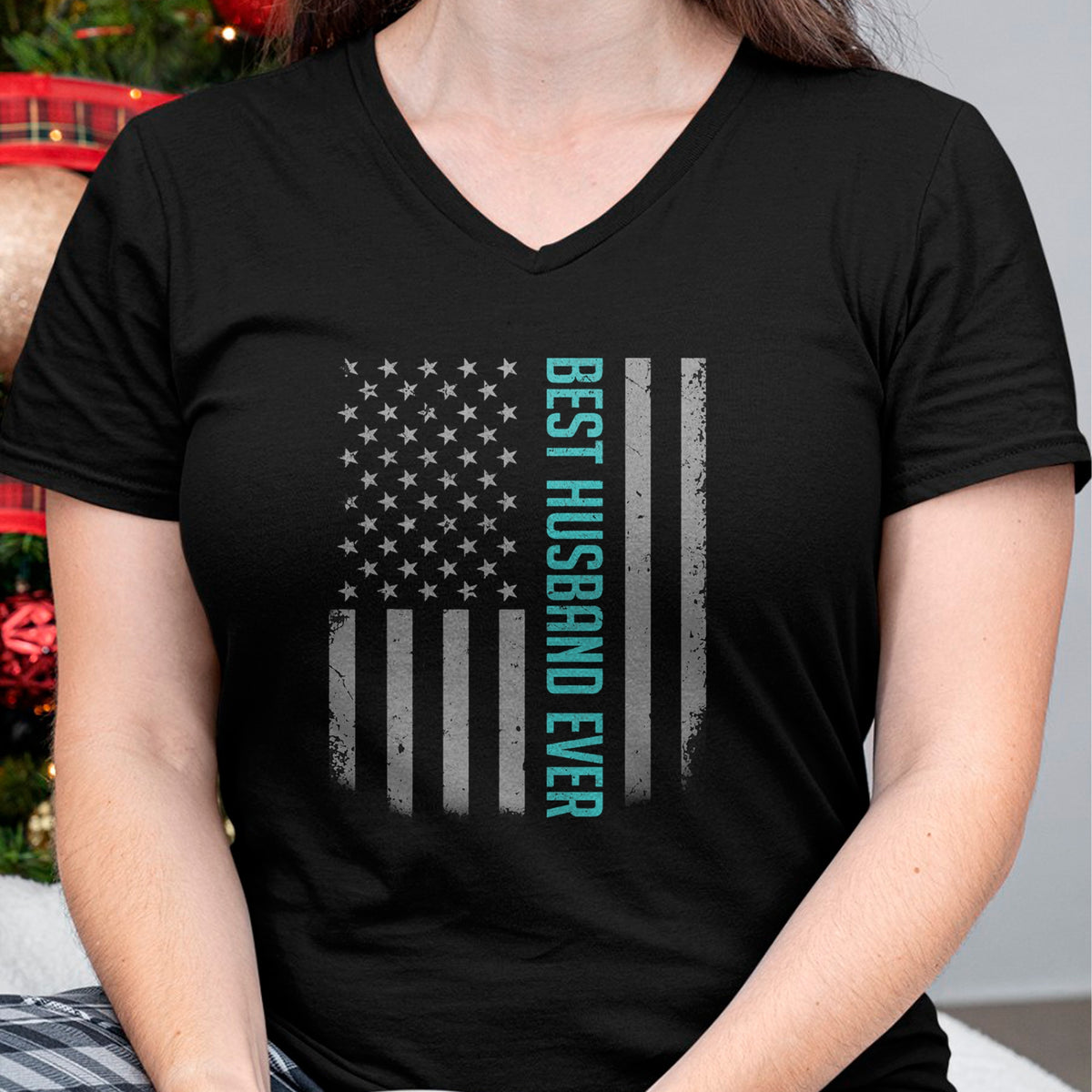 Best Wife Shirt, Wife and Husband Unisex T-Shirt/Hoodie/Sweatshirt HLT00 - Best Husband Ever American Flag Shirt Gifts For Father's day T-Shirt