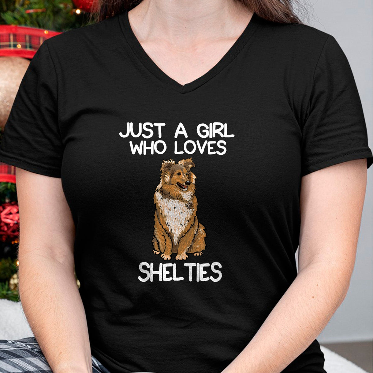 Dog Love Shirt, Dog Lover Gift T-Shirt/Hoodie/Sweatshirt HLT00 - Just A Girl Who Loves Shelties Dog Sheltie Lover Owner T-Shirt