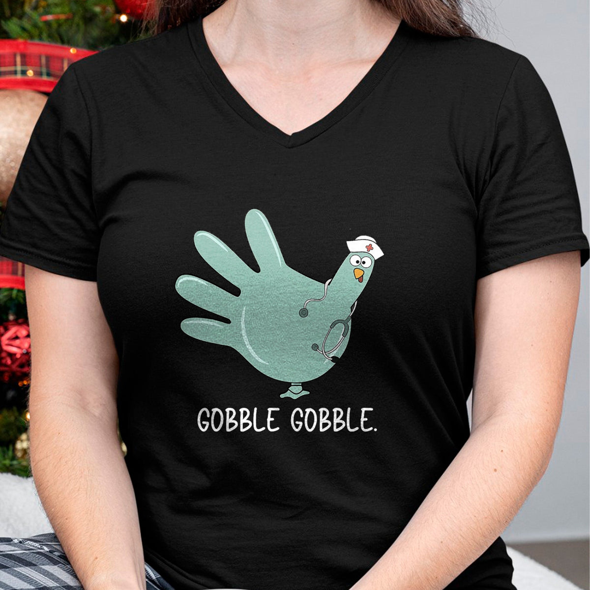 Funny Nurse Shirt, Nurse Unisex T-Shirt/Hoodie/Sweatshirt HLT00 - Turkey Glove Nurse Thanksgiving T-Shirt (1)