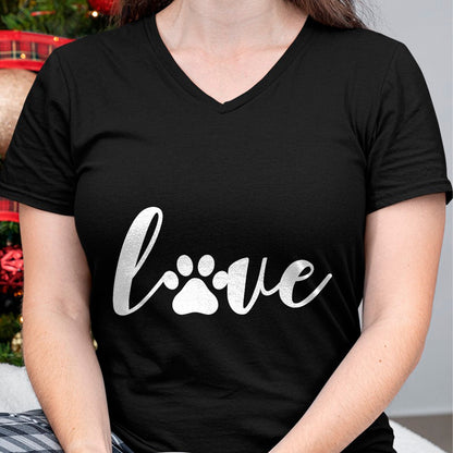 Cat Love Shirt, Funny Cat Lover Gift UnisexT-Shirt/Hoodie/Sweatshirt HLT00 - Paw Print Love Heart Funny Cool Dog Cat Mom Pet Animal Lover T-Shirt Small