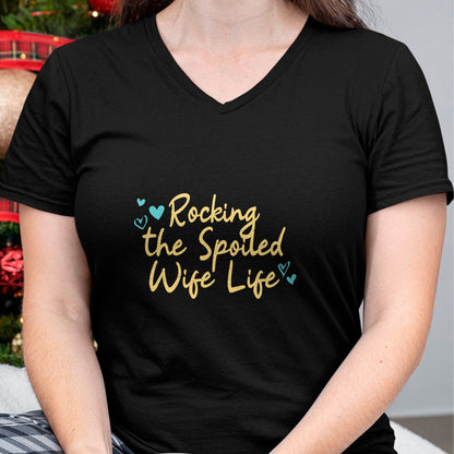 Best Wife Shirt, Wife and Husband Unisex T-Shirt/Hoodie/Sweatshirt HLT00 - Gift for wife T shirt, spoiled wife   Spoiled Wife Funny Rocking The Spoiled Wife Life Pullover Hood