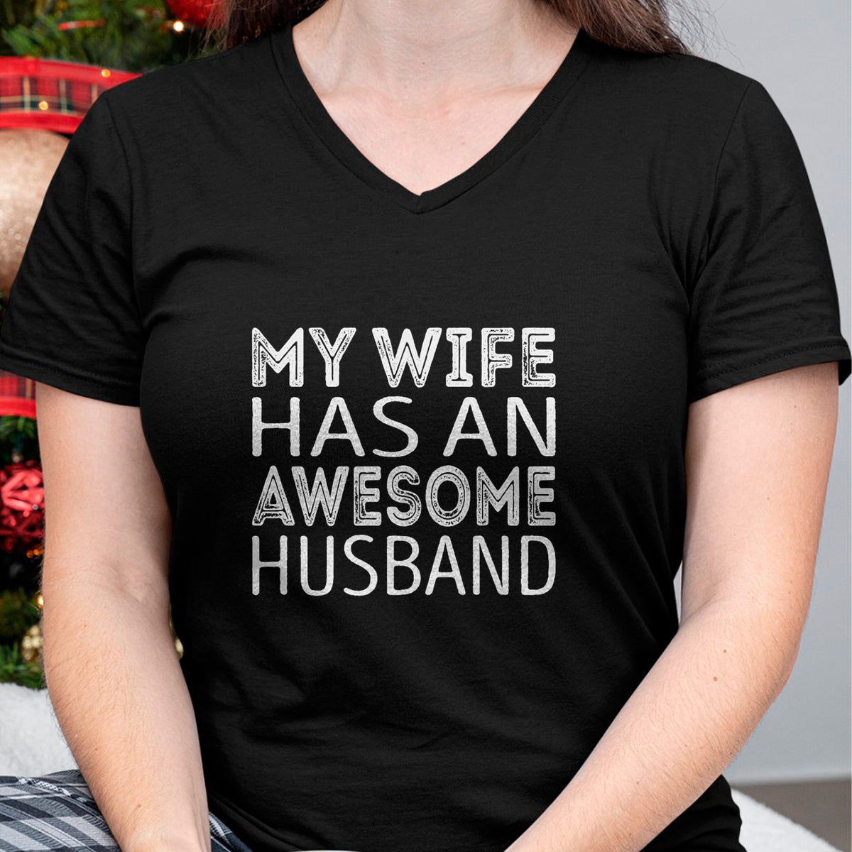 Best Wife Shirt, Wife and Husband Unisex T-Shirt/Hoodie/Sweatshirt HLT00 - My wife has an awesome husband T-Shirt (6)