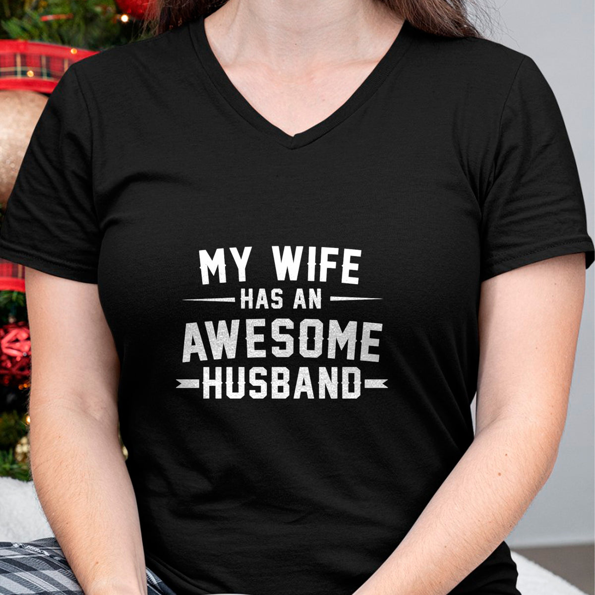 Best Wife Shirt, Wife and Husband Unisex T-Shirt/Hoodie/Sweatshirt HLT00 - My wife has an awesome husband Long Sleeve T-Shirt