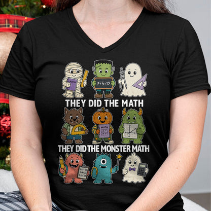 Best Teacher Shirt, Funny Teacher UnisexT-Shirt/Hoodie/Sweatshirt HLT00 - Cute Funny They Did The Monster Math Teachers Halloween T-Shirt