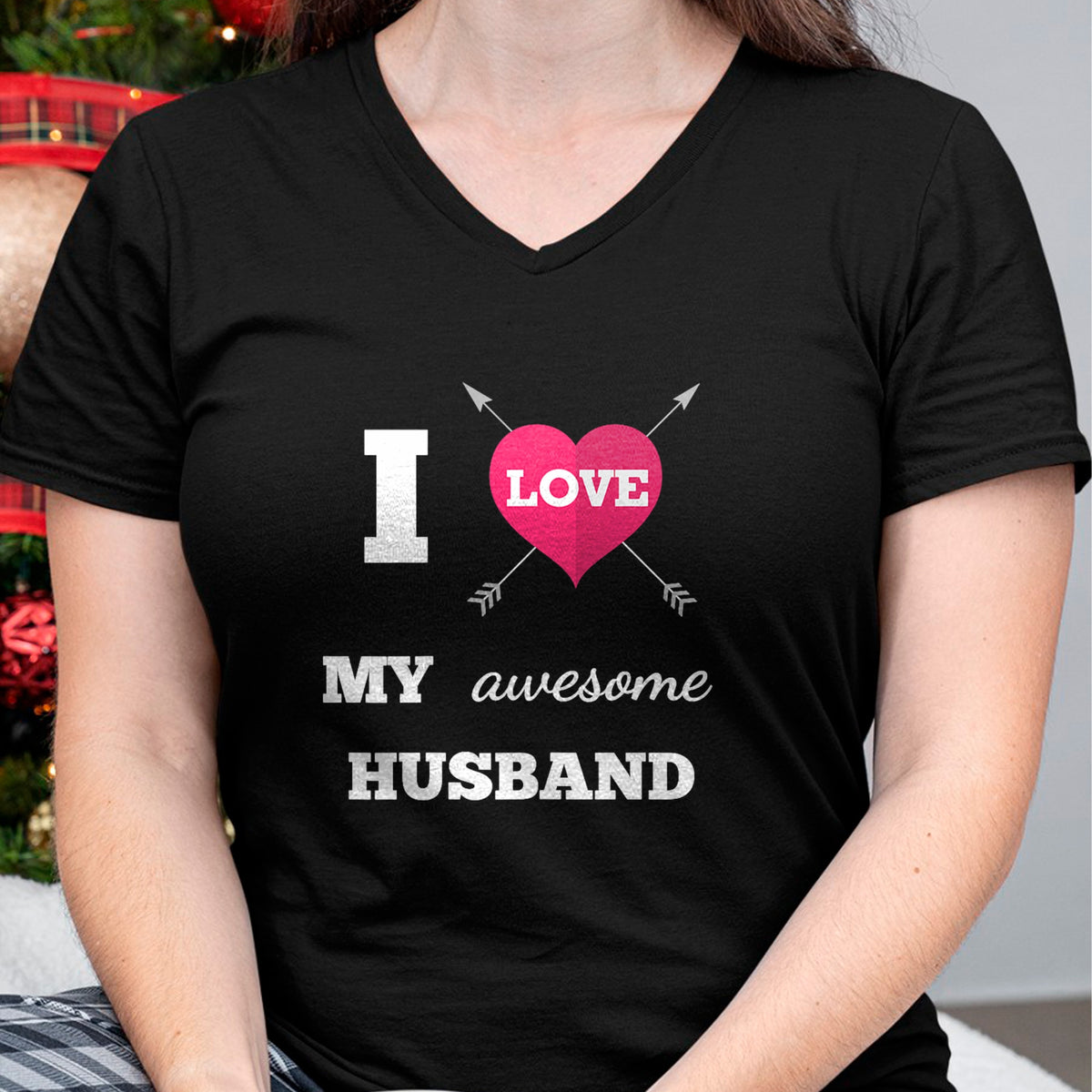 Best Wife Shirt, Wife and Husband Unisex T-Shirt/Hoodie/Sweatshirt HLT00 - I Love My Awesome Husband Shirt Heart & Arrow Cool Wife Tee T-Shirt (1)