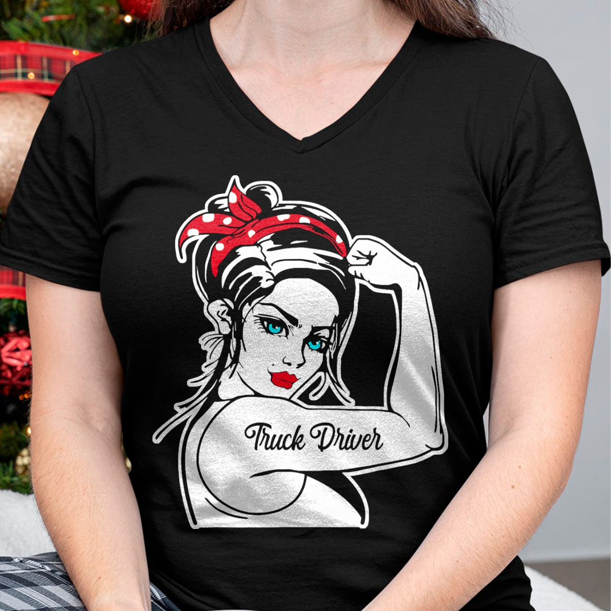 Best Truck Driver Life Shirt, Funny Trucker UnisexT-Shirt/Hoodie/Sweatshirt HLT00 - Female Truck Driver Rosie The Riveter Pin Up Girl Truck T-Shirt