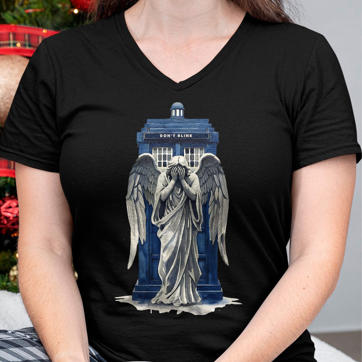 Best Doctor Shirt, Funny Doctor UnisexT-Shirt/Hoodie/Sweatshirt HLT00 - Weeping Angel with Blue Police Box 1 - Fan Fun T-Shirt