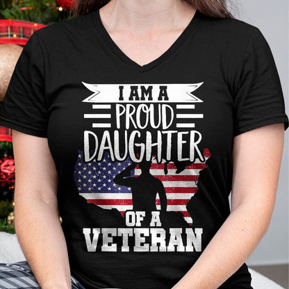 Proud Veteran Shirt, Funny Veteran UnisexT-Shirt/Hoodie/Sweatshirt HLT00 - Proud Daughter Veteran Nothing Scares Patriotic Veterans Day T-Shirt, Women, Olive Green, Large