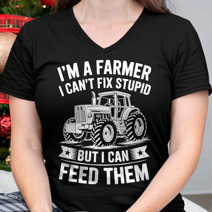 Best Farmer Life Shirt, Funny Farmer UnisexT-Shirt/Hoodie/Sweatshirt HLT00 - I'm a Farmer I Can't Fix Stupid but I Can Feed Them Farming T-Shirt