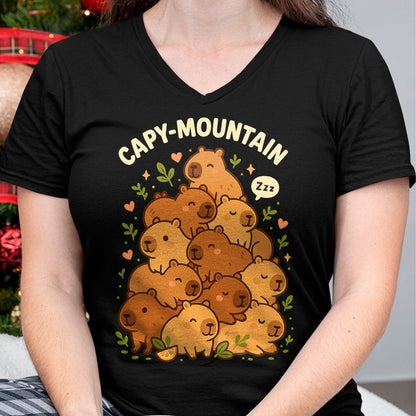 Cute Capybara Shirt, Funny Capybara Unisex T-Shirt/Hoodie/Sweatshirt HLT00 - Capybara T-Shirt Capy-Mountain Cute Design Capybara Shirt T-Shirt