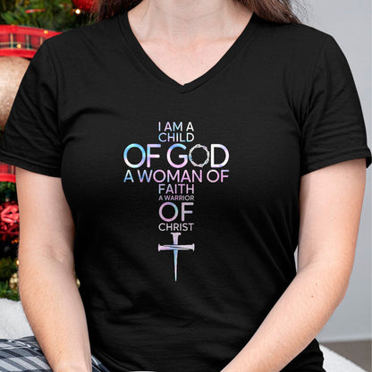 Christian Tee, Christian Faith Unisex T-Shirt/Hoodie/Sweatshirt HLT00 - I Am A Child Of God A Woman Of Faith A Warrior Of Christ T-Shirt