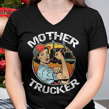 Best Truck Driver Life Shirt, Funny Trucker UnisexT-Shirt/Hoodie/Sweatshirt HLT00 - Mother Trucker Female CDL Semi Truck Driver T-Shirt