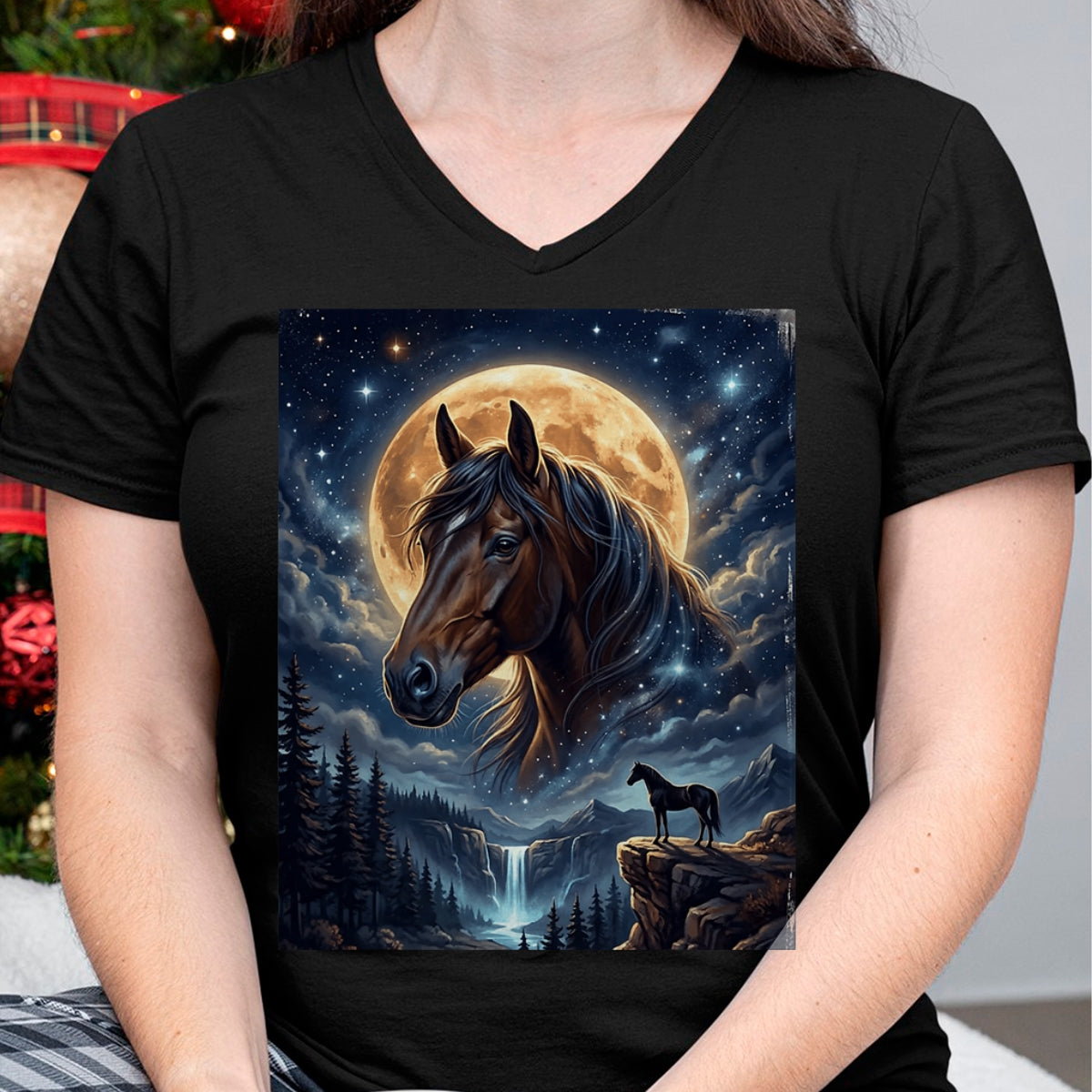 Best Horse Lover Shirt , Funny Horse UnisexT-Shirt/Hoodie/Sweatshirt HLT00 -Mystical Retro Majestic Horse Spirit Animal Full Moon Nature T-Shirt