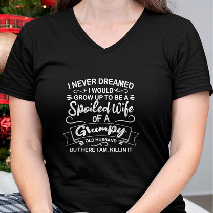 Best Wife Shirt, Wife and Husband Unisex T-Shirt/Hoodie/Sweatshirt HLT00 - Gift for wife T shirt, spoiled wife   Funny Spoiled Wife Of Grumpy Old Husband T-Shirt