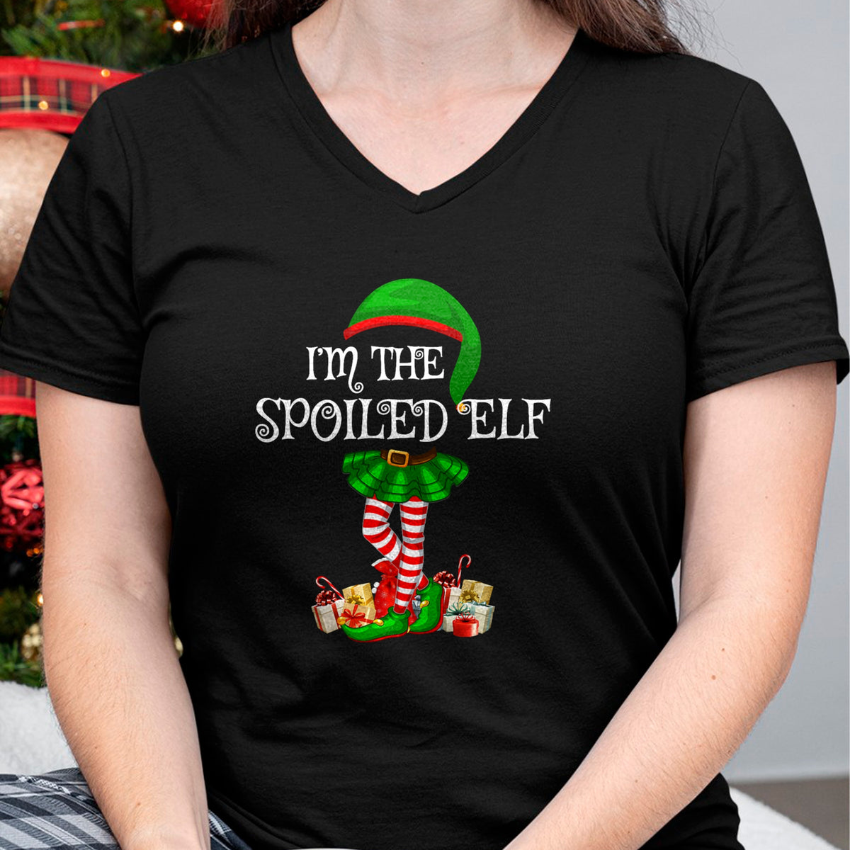 Best Wife Shirt, Wife and Husband Unisex T-Shirt/Hoodie/Sweatshirt HLT00 - Matching Family Group I'm The Spoiled Elf Christmas T-Shirt