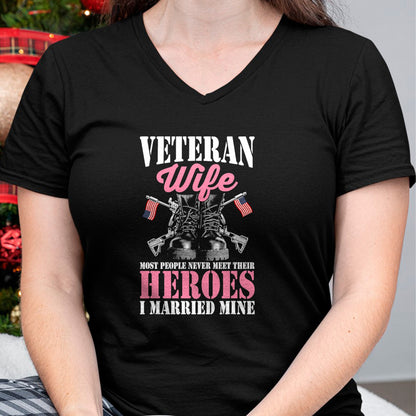 Best Wife Shirt, Wife and Husband Unisex T-Shirt/Hoodie/Sweatshirt HLT00 - Gift for wife T shirt, lucky wife   Veteran Wife Married Mine Proud Military Veteran Husband T-Shirt