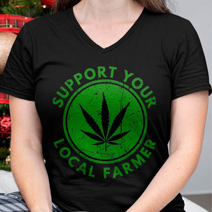 Best Farmer Life Shirt, Funny Farmer UnisexT-Shirt/Hoodie/Sweatshirt HLT00 - Marijuana Support Your Local Farmer Cannabis Weed Green T-Shirt, Men, Black, 3X-Large