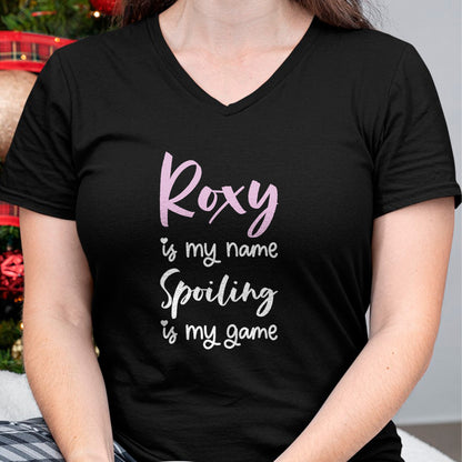 Best Wife Shirt, Wife and Husband Unisex T-Shirt/Hoodie/Sweatshirt HLT00 - Roxy Name Personalized Women Spoiled Girl Cute Pink Black T-Shirt