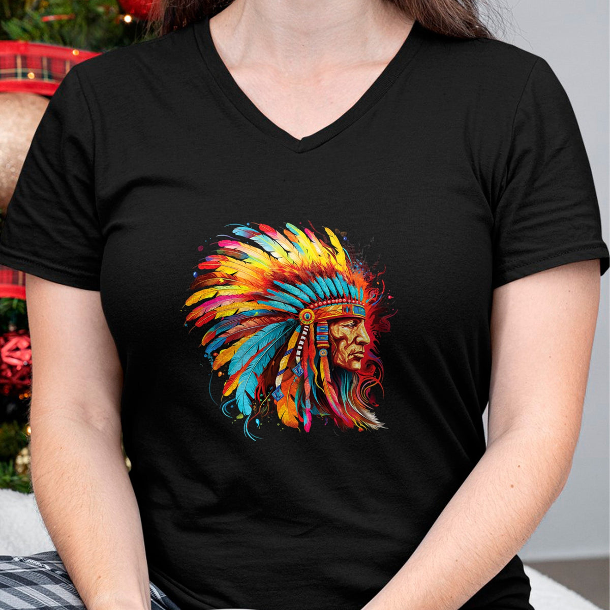 Native American T-Shirts, Vintage Native American Unisex T-Shirt/Hoodie/Sweatshirt HLT00 - Native American Indian Headdress design Tees Men Women