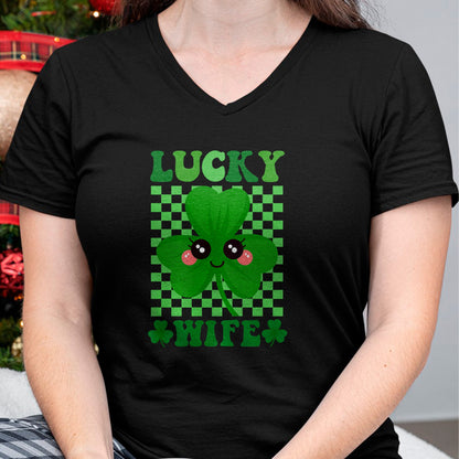 Best Wife Shirt, Wife and Husband Unisex T-Shirt/Hoodie/Sweatshirt HLT00 - Gift for wife T shirt, lucky wife   Womens Lucky Wife Rainbow St Patricks Day Lucky Wife Premium T-S