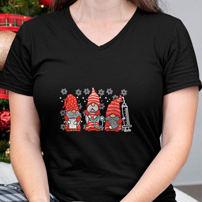 Funny Nurse Shirt, Nurse Unisex T-Shirt/Hoodie/Sweatshirt HLT00 - Nurse Christmas Gnomes Cute Xmas Scrub Top For Nurses Women T-Shirt