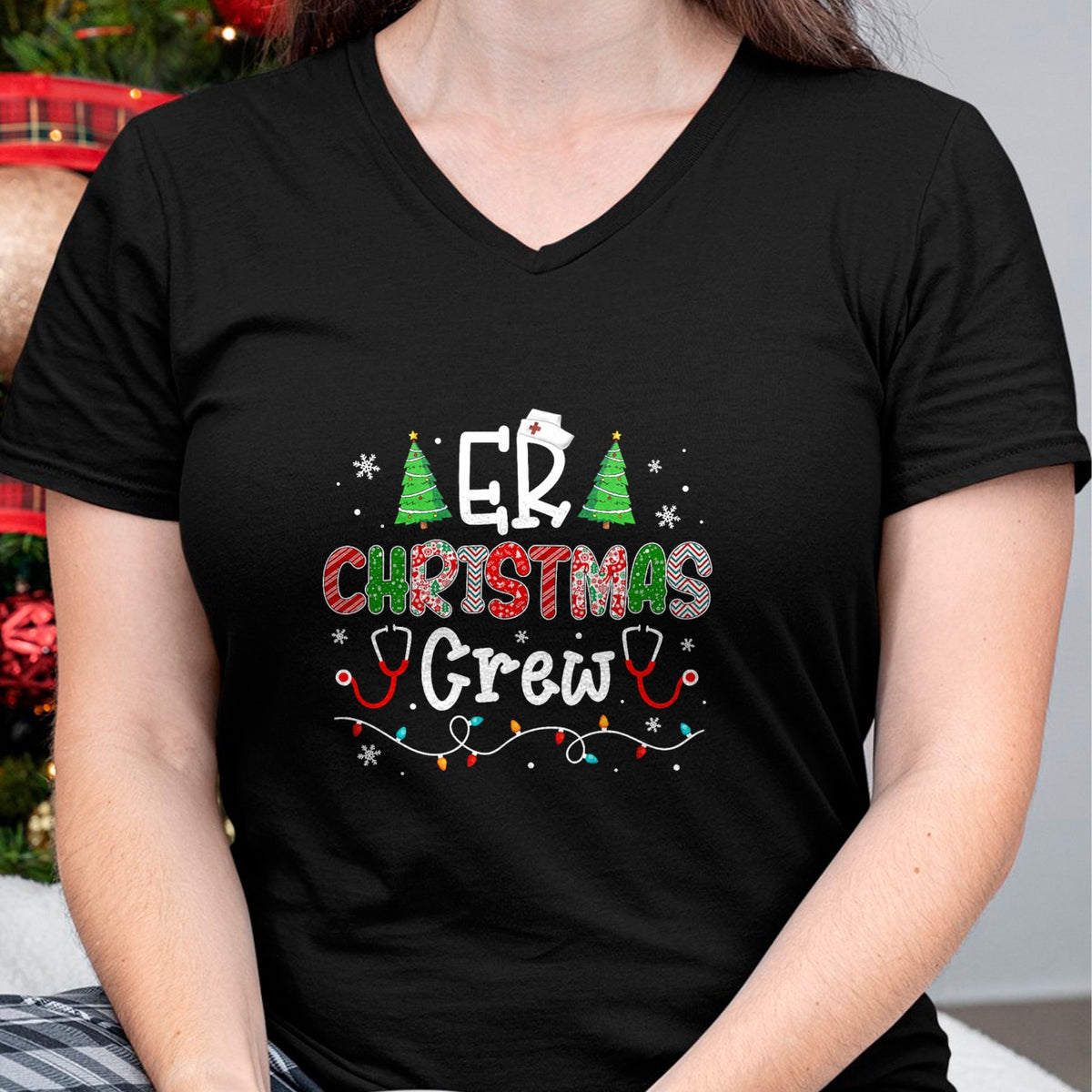 Funny Nurse Shirt, Nurse Unisex T-Shirt/Hoodie/Sweatshirt HLT00 - ER Christmas Crew Emergency Room Nurse ER Techs Secretary T-Shirt