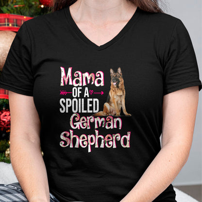 Best Wife Shirt, Wife and Husband Unisex T-Shirt/Hoodie/Sweatshirt HLT00 - Mama Of A Spoiled German Shepherd Mother's Day Floral Dog T-Shirt