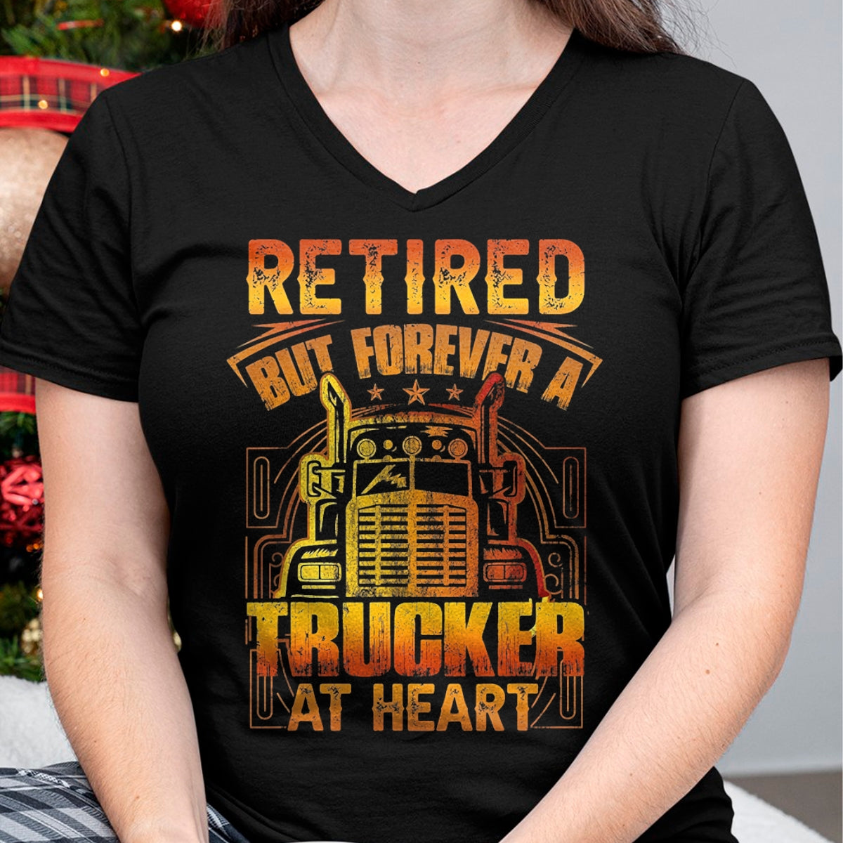 Best Truck Driver Life Shirt, Funny Trucker UnisexT-Shirt/Hoodie/Sweatshirt HLT00 - Retired But Forever A Trucker At Heart Vintage Semi T-Shirt