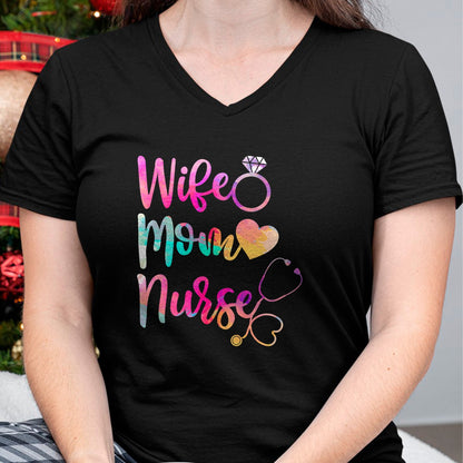 Funny Nurse Shirt, Nurse Unisex T-Shirt/Hoodie/Sweatshirt HLT00 - Wife Mom Nurse T Shirt for Nurses (LPN, BSN, RN, NP)