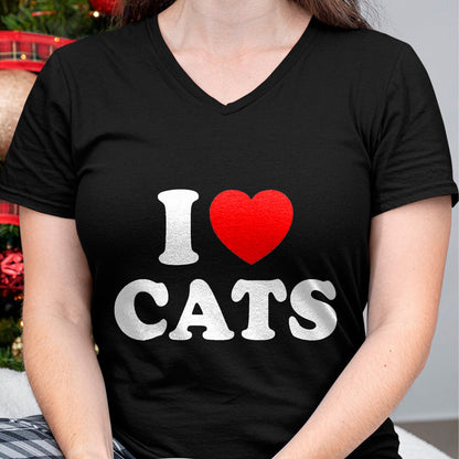 Cat Love Shirt, Funny Cat Lover Gift UnisexT-Shirt/Hoodie/Sweatshirt HLT00 - I Love Cats I Heart Cats T-Shirt, Men, Black, Small