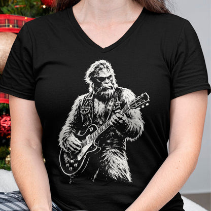 Guitar Lover Shirt, Funny Guitar UnisexT-Shirt/Hoodie/Sweatshirt HLT00 - Vintage Bigfoot Playing Guitar Funny Sasquatch Rock Music T-Shirt (1)