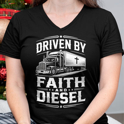 Best Truck Driver Life Shirt, Funny Trucker UnisexT-Shirt/Hoodie/Sweatshirt HLT00 - Driven Faith and Diesel Trucking Jesus Christian Trucker T-Shirt