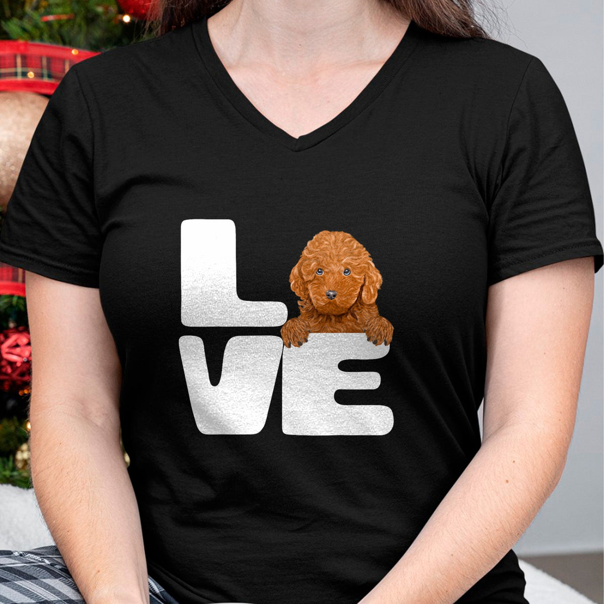 Dog Love Shirt, Dog Lover Gift T-Shirt/Hoodie/Sweatshirt HLT00 - I Love My Brown Poodle Dog Lover T-Shirt