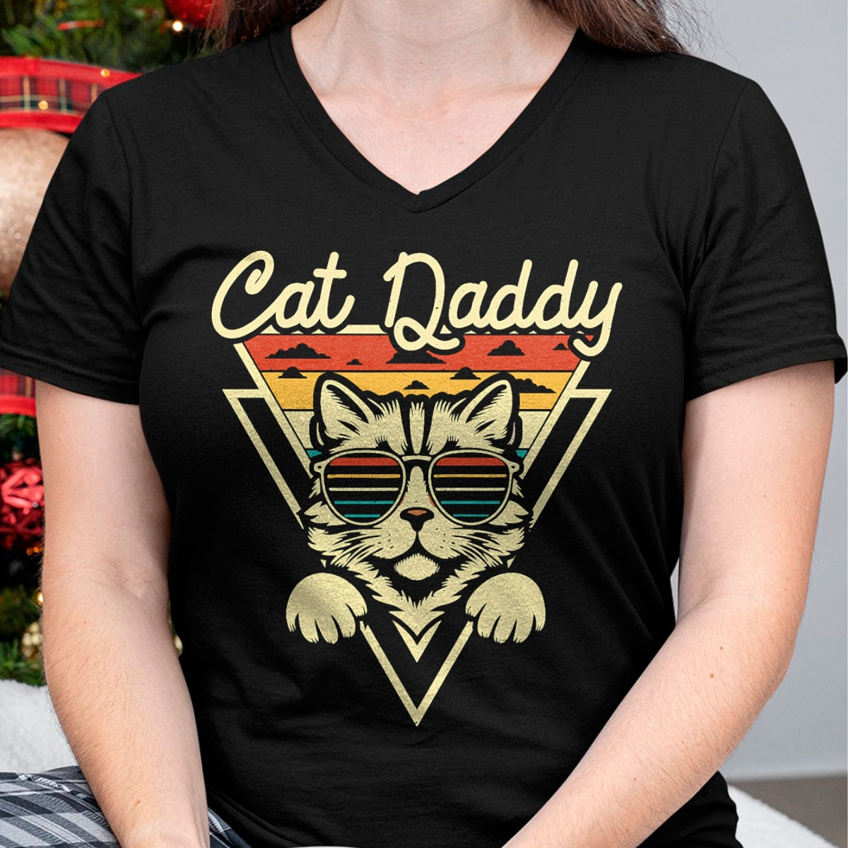 Cat Love Shirt, Funny Cat Lover Gift UnisexT-Shirt/Hoodie/Sweatshirt HLT00 - Cat Daddy Retro Sunglasses Cat Fur Dad Papa Vintage Cat Dad T-Shirt