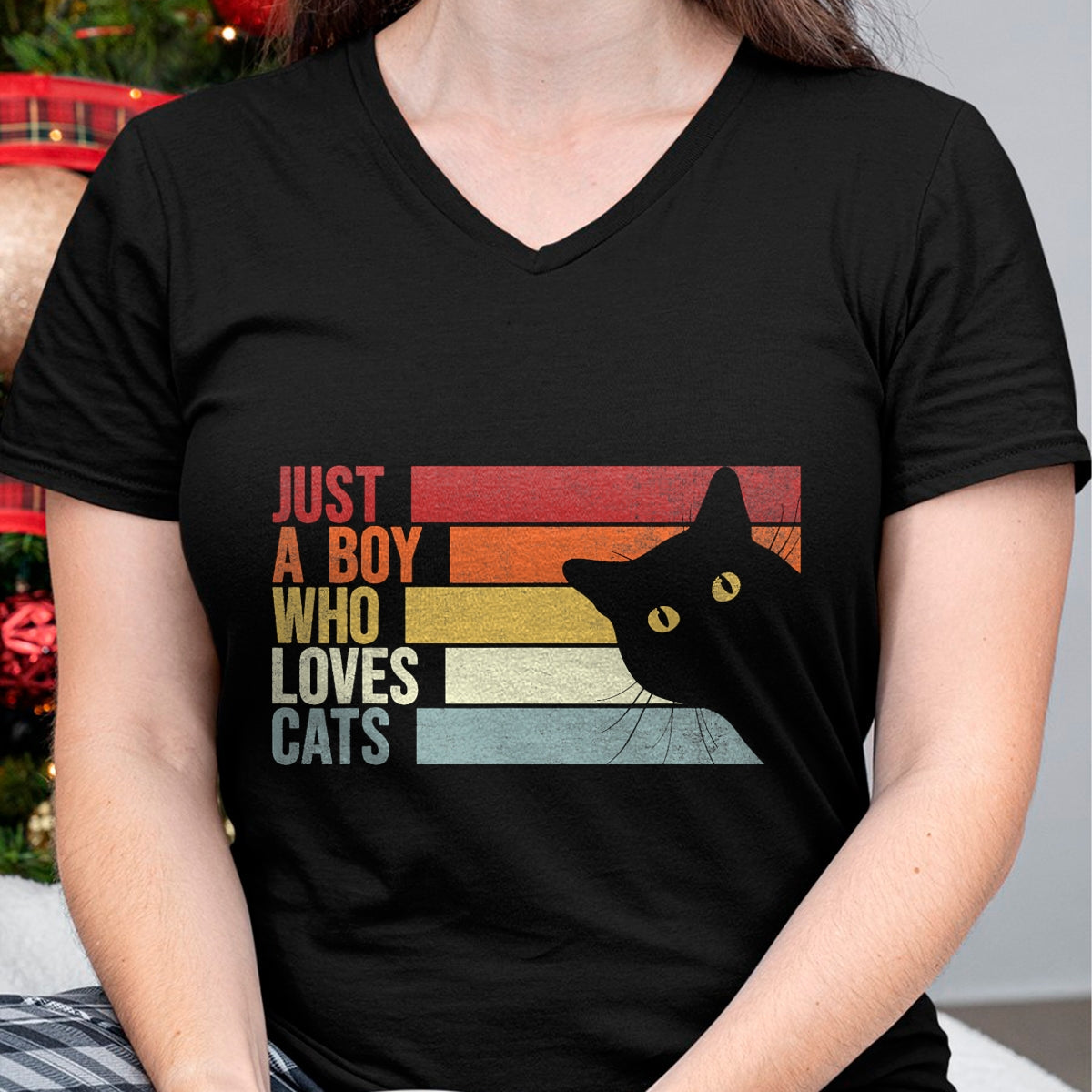 Cat Love Shirt, Funny Cat Lover Gift UnisexT-Shirt/Hoodie/Sweatshirt HLT00 - Just A Boy Who Loves Cats. Funny Cats Lover T-Shirt