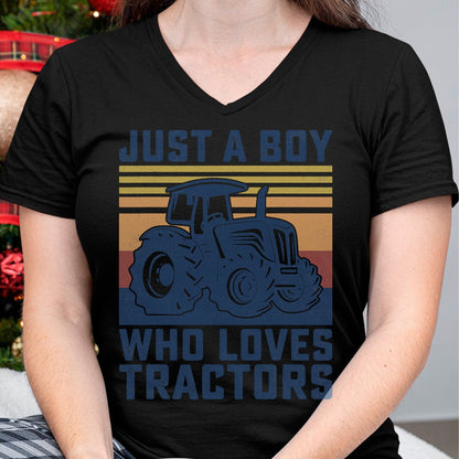 Best Farmer Life Shirt, Funny Farmer UnisexT-Shirt/Hoodie/Sweatshirt HLT00 - Kids Farm Just a Boy Who Loves Tractors, Farmers, Toddlers, Boys T-Shirt