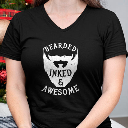 Best Wife Shirt, Wife and Husband Unisex T-Shirt/Hoodie/Sweatshirt HLT00 - Mens Bearded, Inked And Awesome Bearded And Tattooed Guy T Shirt (1)