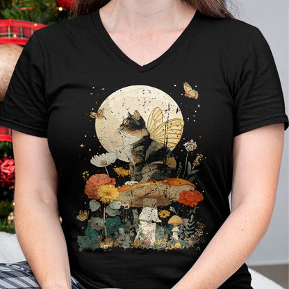 Cat Love Shirt, Funny Cat Lover Gift UnisexT-Shirt/Hoodie/Sweatshirt HLT00 - I Love Cats Fairy Witchy Plant Lover Vintage Nature Themed T-Shirt