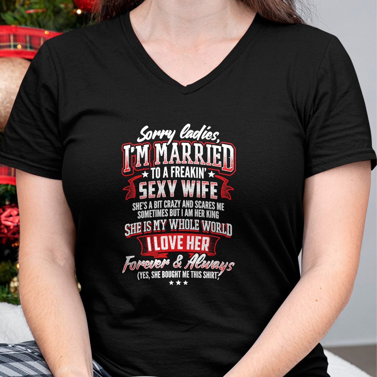 Best Wife Shirt, Wife and Husband Unisex T-Shirt/Hoodie/Sweatshirt HLT00 - Sorry Ladies I'm Married To A Freaking Awesome Wife Shirt T-Shirt