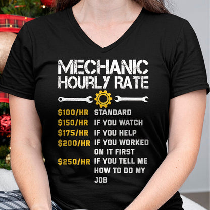 Best Mechanic Life Shirt, Funny Mechanic UnisexT-Shirt/Hoodie/Sweatshirt HLT00 - Mechanic Hourly Rate Funny Mechanics Labor Rates Men T-Shirt, Men, Black, Large