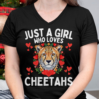 Cat Love Shirt, Funny Cat Lover Gift UnisexT-Shirt/Hoodie/Sweatshirt HLT00 - Just A Girl Who Loves Cheetahs Cute Big Cat Wildlife Lovers T-Shirt