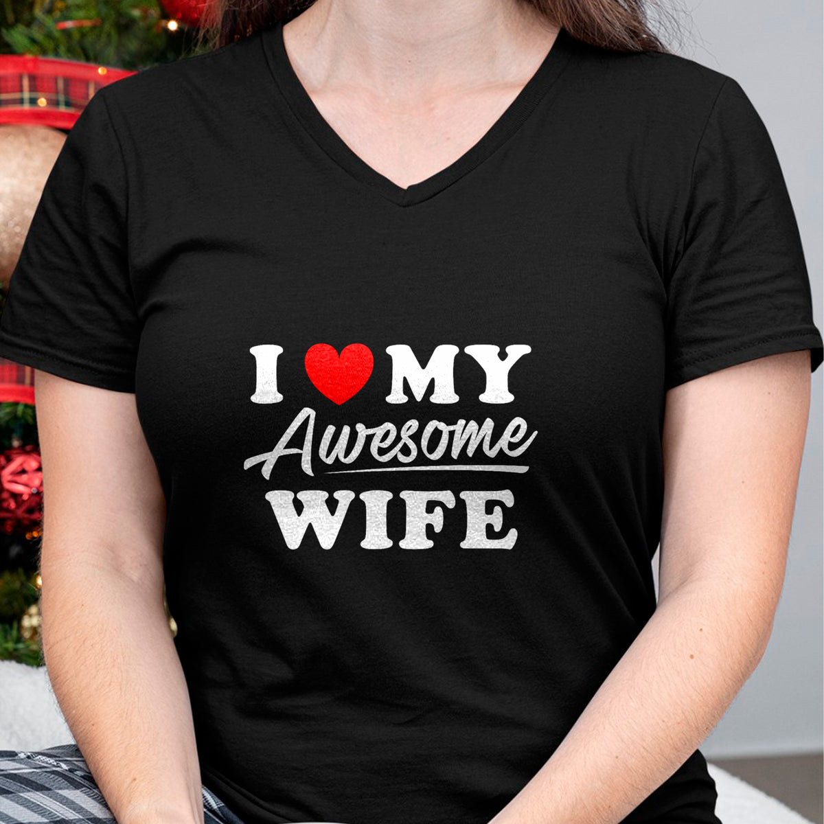 Best Wife Shirt, Wife and Husband Unisex T-Shirt/Hoodie/Sweatshirt HLT00 - I Love My Awesome Wife T Shirt for Men T-Shirt