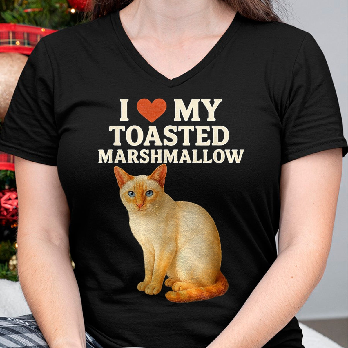 Cat Love Shirt, Funny Cat Lover Gift UnisexT-Shirt/Hoodie/Sweatshirt HLT00 - I Love My Toasted Marshmallow Siamese Cat Kitten Valentines T-Shirt, Women, Heather Blue, Medium